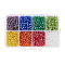 1 Box 6/0 Glass Seed Beads Transparent Colours Lustered Loose Spacer Beads, Mixed Color, 4mm, Hole: 1mm, about 1900pcs/box