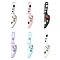 10Pcs Alloy Pendants, Knife, with Rhinestone, Spray Painted, Mixed Color, 44x10x10mm, Hole: 3mm