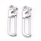 Alloy Pendants, Serrated, Cadmium Free & Nickel Free & Lead Free, Platinum, 26x7.5x3mm, Hole: 1.8mm