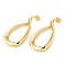 Real 18K Gold Plated Brass Dangle Stud Earrings, Long-Lasting Plated, Cadmium Free & Lead Free, Teardrop, 44x23mm