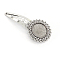 Alloy Snap Hair Clip with Blank Round Trays, Bezel Cabochon Settings, Antique Silver, Inner Diameter: 20mm