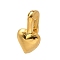 925 Sterling Silver Snap on Bails, Heart, Golden, 10.5x6x5mm, Hole: 1.5x3.5mm