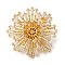 Brass Micro Pave Cubic Zirconia Findings, Flower, Cadmium Free & Lead Free, Rack Plating, Long-Lasting Plated, Golden, 46x45x15mm