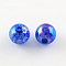Transparent Crackle Acrylic Beads, AB Color, Round, Medium Blue, 8mm, Hole: 2.5mm, 1800pcs/500g