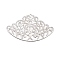 Iron Filigree Joiners, Etched Metal Embellishments, Crown Flower, Platinum, 40x65.5x1mm