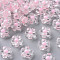 Transparent Acrylic Beads, Bead in Bead, Flower, Pink, 12x12.5x6mm, Hole: 2.5mm, about 375pcs/210g