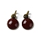 Brass Ename Charms, with Jump Ring, Lead Free & Cadmium Free, Long-Lasting Plated, Antique Bronze, Half Round Charm, Dark Red, 8x6x2mm, Hole: 3mm