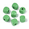 Spray Painted Wooden Beads, Square, Lime Green, 10x10x10mm, Hole: 3mm