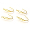 304 Stainless Steel Earring Hooks, with Vertical Loop, Ear Wire, Real 18k Gold Plated, 20x4.5x0.7~4.5mm, Hole: 1.2mm
