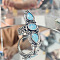 Teardrop & Oval Bohemian Style Zinc Alloy with Resin Imitation Moonstone/Rhinestone Finger Rings, Antique Silver, US Size 7(17.3mm)