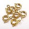 Brass Spring Ring Clasps, Great for Jewelry Making, Golden, 9mm, Hole: 1.5mm