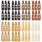 48Pcs 8 Colors 2-Hole Wood Buttons, Mixed Color, 48.5x14x13mm, Hole: 6.5mm, 6pcs/color
