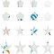 Acrylic Handwork Template, Star with Flower, Clear, 16pcs/box