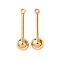 304 Stainless Steel Pendant Bails, Beadable Pins, Round, Ion Plating(IP), Golden, 19x5mm, Hole: 0.9mm