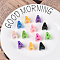 UV Plating Opaque Acrylic European Beads, Large Hole Beads, Mixed Color, Letter A, 21x18.5x13.5mm, Hole: 6mm
