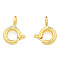 Brass Spring Ring Clasps, Nickel Free, Real 14K Gold Plated, 8x5x1mm, Hole: 1.6mm