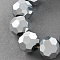 Electroplate Glass Bead Strands, Faceted, Round, Silver Plated, 8x7mm, Hole: 1mm, about 64~67pcs/strand, 18.50~19.69 inch(47~50cm)
