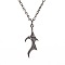 Gothic Style Alloy Pendant Necklaces for Men, Gunmetal, Bat Wing, 20.87 inch(53cm)