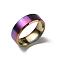 201 Stainless Steel Wide Band Finger Rings for Women Men, Plain Band Rings, Rainbow Color, 8mm, Inner Diameter: US Size 10 3/4(20.3mm)