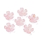 Acrylic Bead Caps, Flower, with Gold Powder, Pink, 19x6mm, Hole: 1.6mm, about 1250pcs/500g