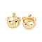 Brass Micro Pave Cubic Zirconia Pendants, Cadmium Free & Nickel Free & Lead Free, Bear Head Charms, Real 18K Gold Plated, 18x19x9mm, Hole: 4x5mm