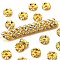 Brass Rhinestone Spacer Beads, Grade AAA, Wavy Edge, Nickel Free, Golden Metal Color, Rondelle, Crystal, 5x2.5mm, Hole: 1mm
