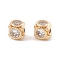 Cube Brass Cubic Zirconia Beads, Golden, Clear, 6x6x6mm, Hole: 1.5mm