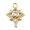 Brass Micro Pave Cubic Zirconia Pendants, Star, Lead Free & Cadmium Free, Long-Lasting Plated, Real 18K Gold Plated, 23.5x17x3.5mm, Hole: 2mm