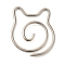 Non-Tarnish Stainless Steel Spiral Wire Knitting Needle, Shawl Pin, Cat, Stainless Steel Color, 5cm