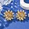 304 Stainless Steel Stud Earrings, Flower, Golden, 28x27.5mm
