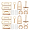 2 Sets Alloy Bag Lock Clasp Set, Purse Closure Hardware, with Iron Gasket, Light Gold, 1.45~4.3x1.2~2.3x0.07~1.9cm