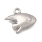 Ocean Series 304 Stainless Steel Charms, Anti-Tarnish, Fish, 10.5x12.5x2.5mm, Hole: 1.2mm