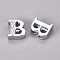 Alloy Slide Charms, with Crystal Rhinestone, Letter, Platinum, Letter.B, B: 11.5x10x4.5mm, Hole: 2x8mm