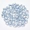 Transparent Spray Painted Glass Charms, Teardrop, Light Blue, 9x6x6mm, Hole: 1mm