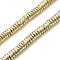 Electroplated Synthetic Non-magnetic Hematite Beads Strands, Twisted Disc, Real 14K Gold Plated, 4x4x1mm, Hole: 1mm, about 406pcs/strand, 15.98''(40.6cm)