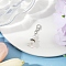 Flower ABS Plastic Pearl Pendant Decorations, with Alloy Lobster Claw Clasps, Platinum, White, 34mm