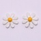 Resin Cabochons, Flower/Daisy, White, 16.5x5.5mm