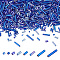 8 Styles Glass Bugle Beads, Silver Lined, Blue, 1.8~12x1.5~2.5mm, Hole: 0.5~1.2mm