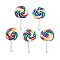 Handmade Polymer Clay Beads, No Hole, Lollipop, Colorful, 43~52.5x26.5~30.5x7~10mm