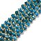 Natural Apatite Beads Strands, with Seed Beads, Faceted, Diagonal Cube Beads, 5~6x5~6x4~5mm, Hole: 1mm, about 44pcs/strand, 14.56''(37cm)