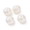ABS Plastic Imitation Pearl Beads, Flat Round with Leaf, White, 15.4x12.2mm, Hole: 2.6mm, about 334pcs/500g