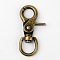 Tibetan Style Alloy Lobster Swivel Clasps, Swivel Snap Hooks, Antique Bronze, 62x30x9mm