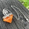 Resin Diamond Pointed Dowsing Pendulums, with Metal Tree of Life Finding and Natural Citrine Chip inside, 290mm
