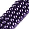 Baking Painted Pearlized Glass Pearl Round Bead Strands, Indigo, 6~7mm, Hole: 1mm, about 135~140pcs/strand, 31.4 inch