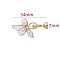 Brass Micro Pave Clear Cubic Zirconia Fold Over Clasps, with Shell, Golden, 34x7mm