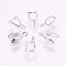 Grade AA Brass Ice Pick Pinch Bails for Pendant Making, Cadmium Free & Nickel Free & Lead Free, Silver, 11x6x3.6mm, Hole: 2mm, Pin: 1mm