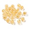 Handmade Gold Foil Lampwork Glass Beads, Tulip, Clear, 9x8.5mm, Hole: 1.6mm