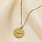 Constellation Coin Stainless Steel Pendant Necklace for Women, Golden, Aries, 17.72 inch(45cm)