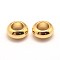 Brass Beads, Large Hole Beads, Cadmium Free & Nickel Free & Lead Free, Rondelle, Real 18K Gold Plated, 7x3.5mm, Hole: 4mm