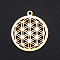 304 Stainless Steel Sacred Geometry Pendants, Spiritual Charms, Filigree Joiners Findings, Laser Cut, Flower of Life, Golden, 22x19.5x1mm, Hole: 1.4mm